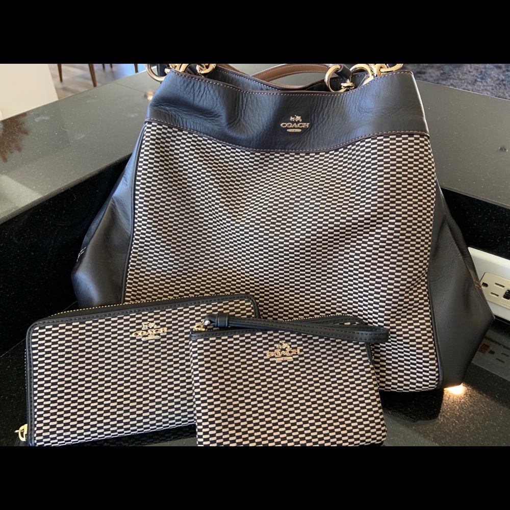 Coach large satchel set